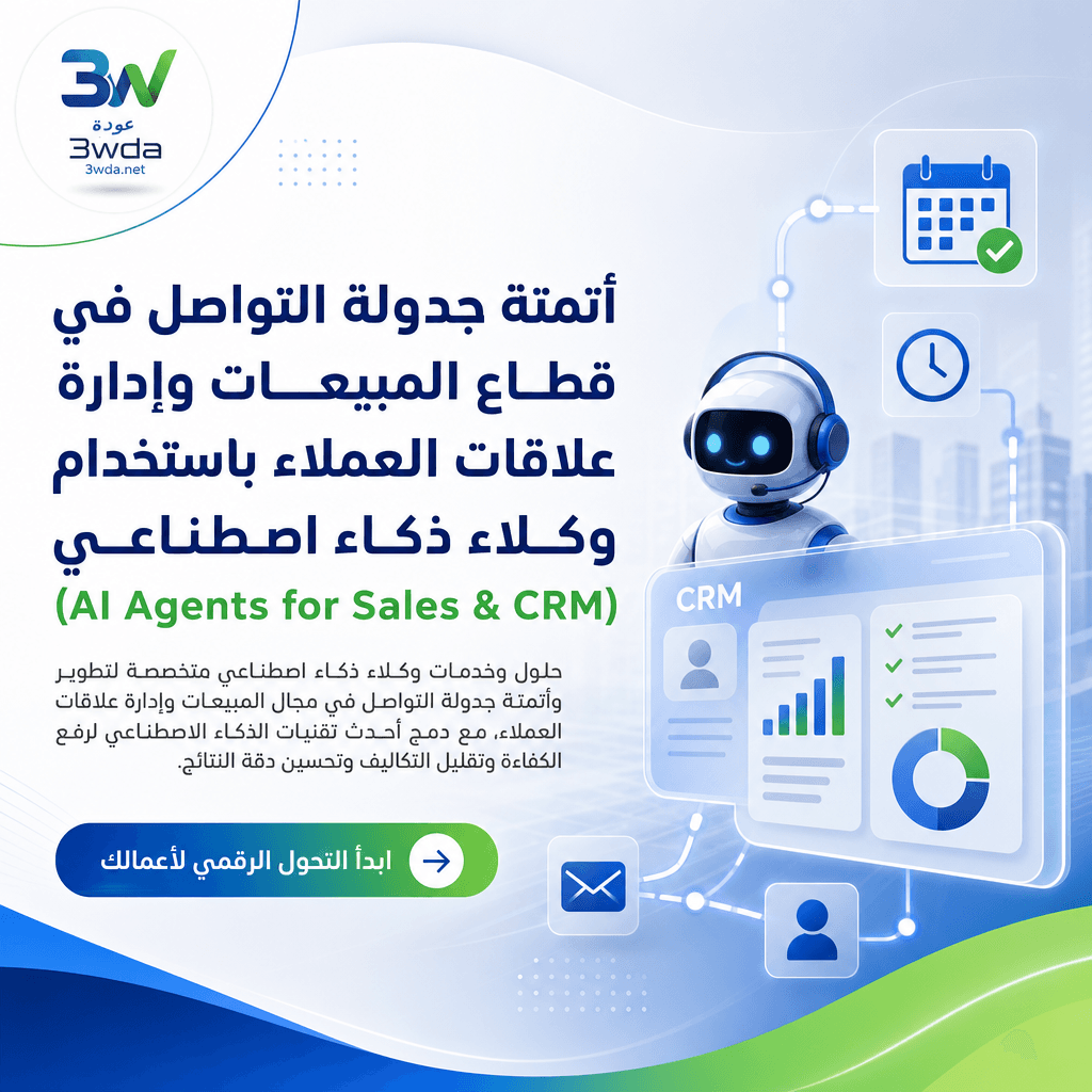 أتمتة جدولة التواصل في قطاع المبيعات وإدارة علاقات العملاء باستخدام وكلاء ذكاء اصطناعي (AI Agents for Sales & CRM)