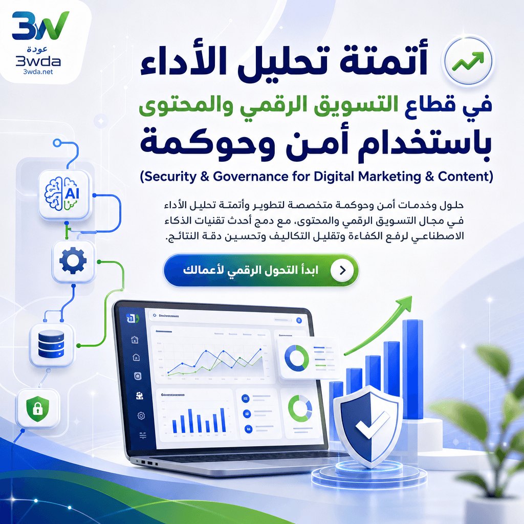 أتمتة تحليل الأداء في قطاع التسويق الرقمي والمحتوى باستخدام أمن وحوكمة (Security & Governance for Digital Marketing & Content)